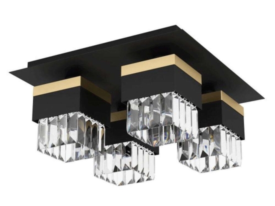 Φωτιστικό Οροφής-Πλαφονιέρα Barrancas 900302 38x18cm 4xE14 40W Black Eglo