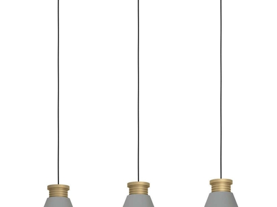 Φωτιστικό Οροφής - Ράγα Twicken 43839 92x22x110cm 3xΕ27 40W Grey-Gold Eglo Ατσάλι