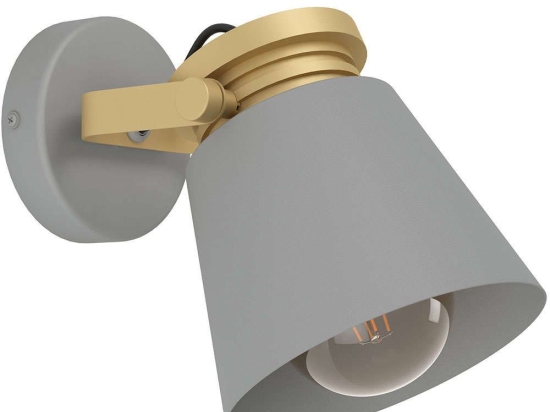 Φωτιστικό Τοίχου - Απλίκα Twicken 43835 18x15x20cm 1xΕ27 28W Grey-Gold Eglo Ατσάλι