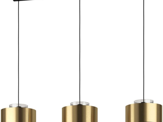 Φωτιστικό Οροφής - Ράγα Duglia 390067 128x28x150cm 3xE27 40W Black-Gold Eglo Ατσάλι,Γυαλί