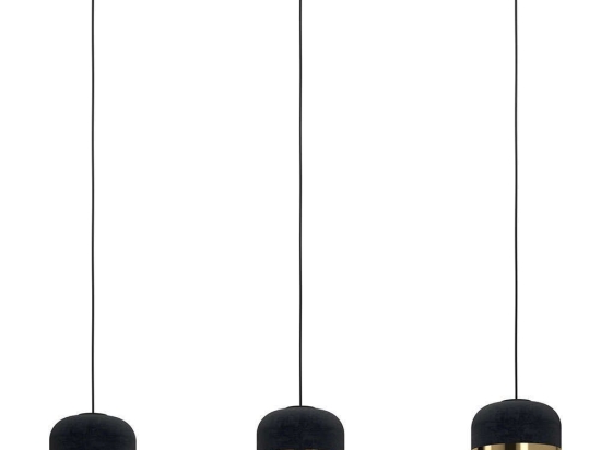 Φωτιστικό Οροφής - Ράγα Sinsiga 39919 100x17x150cm 3xE27 40W Black-Gold Eglo Ατσάλι,Ύφασμα,Γυαλί