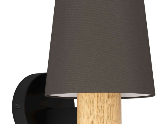 Φωτιστικό Τοίχου - Απλίκα Edale 43783 15x21,5cm 1xΕ27 40W Multi Eglo Ατσάλι,Ύφασμα,Ξύλο
