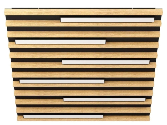 Φωτιστικό Οροφής - Πλαφονιέρα Marreira 39898 57,5x57,5x6cm Dim Led 6300lm 8,5W 3000K Black-Brown Eglo Ατσάλι,Ξύλο