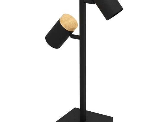 Φωτιστικό Επιτραπέζιο Cartagena 390069 44,5cm 2xGu10 4,5W Black-Brown Eglo Ατσάλι,Ξύλο
