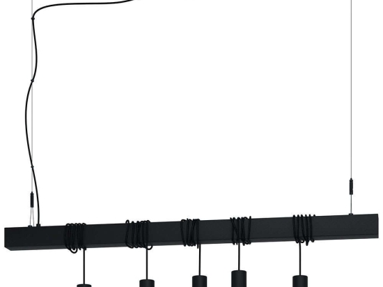 Φωτιστικό Οροφής - Ράγα Townshend-B 39937 110x9,5x200cm 5xE27 40W Black Eglo Ατσάλι
