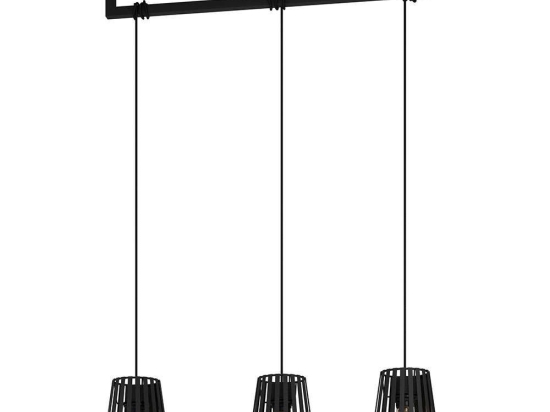 Φωτιστικό Οροφής - Ράγα Bogota 390003 77x16x150cm 3xE27 40W Black Eglo Ατσάλι
