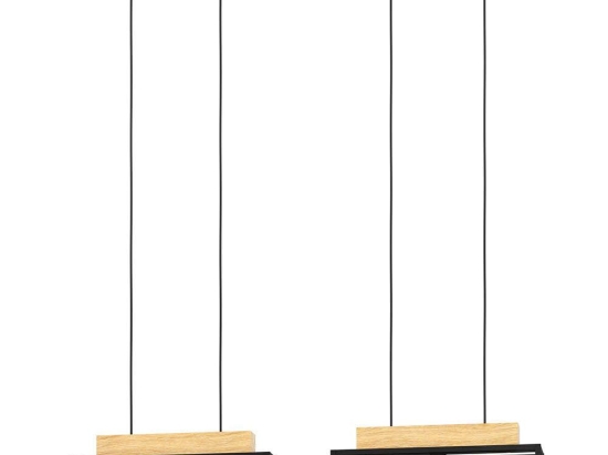 Φωτιστικό Οροφής - Ράγα Cidraz 390164 92x12x150cm 4xE27 40W Black-Brown Eglo Ατσάλι,Ξύλο