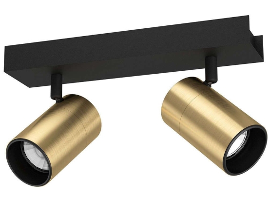 Φωτιστικό Οροφής - Πλαφονιέρα Cumaribo 390083 28x6,5cm 2xGu10 4,5W Black-Brass Eglo Ατσάλι