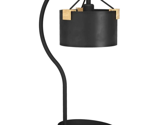 Φωτιστικό Επιτραπέζιο Potosi 39946 33x23x65cm 1xE27 40W Black-Brown Eglo Ατσάλι,Ξύλο,Χαρτί