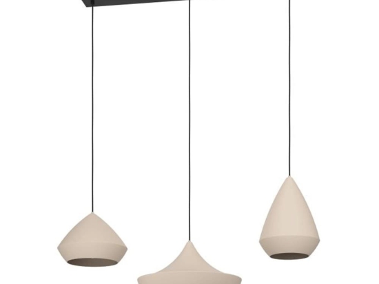 Φωτιστικό Οροφής Torremolinos 390269 93x36,5x150cm 3xE27 Beige-Black Eglo