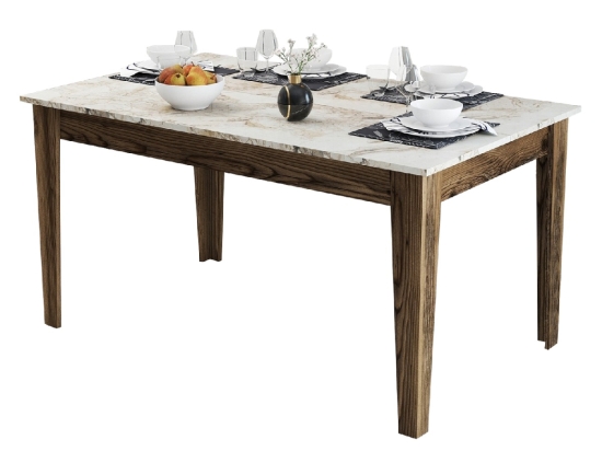 ΤΡΑΠΕΖΙ STANDARD HM9507.03 ΜΕΛΑΜΙΝΗ ΚΑΡΥΔΙ-ΛΕΥΚΟ ΜΑΡΜΑΡΟ ΜΕ ΑΠΟΘ.ΧΩΡΟ 145x88x75Yεκ.
