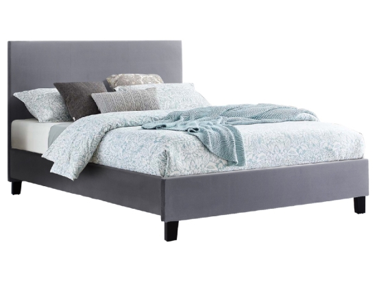 ΚΡΕΒΑΤΙ BECCA ΑΠΟ ΒΕΛΟΥΔΟ ΓΚΡΙ HM553.20 ΓΙΑ ΣΤΡΩΜΑ 150x200 EK.