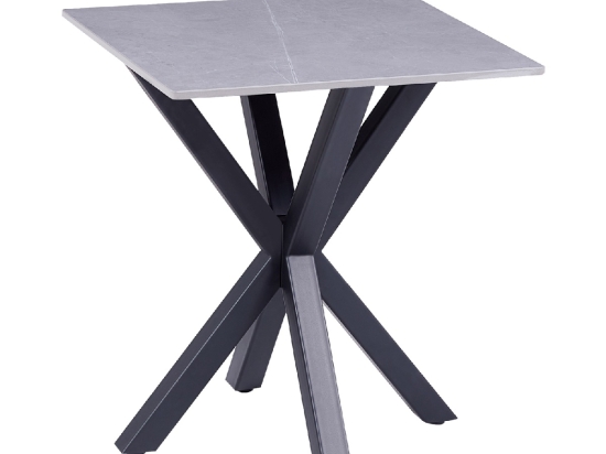 ΒΟΗΘΗΤΙΚΟ ΤΡΑΠΕΖΑΚΙ ΣΑΛΟΝΙΟΥ HM9471.05 GREY MARBLE TOP-ΜΑΥΡΗ ΜΕΤΑΛ.ΒΑΣΗ 50x50x55Yεκ.