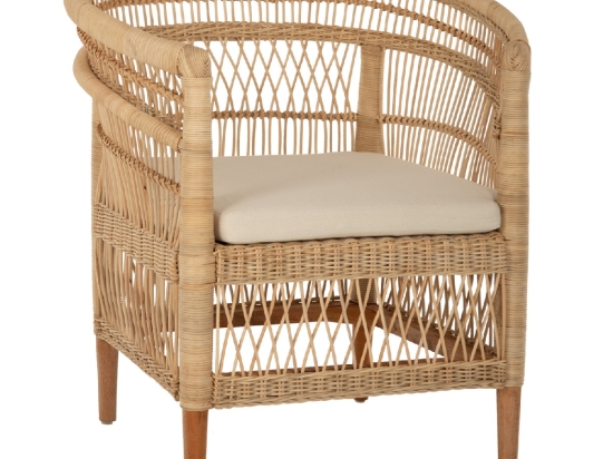 ΠΟΛΥΘΡΟΝΑ MALAWI HM9635.04 ΞΥΛΟ ΜΑΟΝΙ ΕΠΕΝΔΥΣΗ RATTAN ΛΕΥΚΟ ΜΑΞΙΛΑΡΙ ΚΑΘΙΣΜΑΤΟΣ 80x70x86Υεκ.