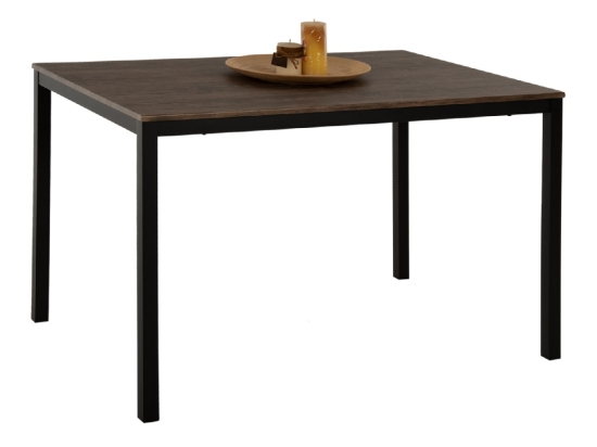 ΤΡΑΠΕΖΙ ΤΡΑΠΕΖΑΡΙΑΣ GOOSE HM9532 MDF ΚΑΡΥΔΙ-ΜΑΥΡΟ ΜΕΤΑΛΛΟ 120X80Χ75Yεκ.