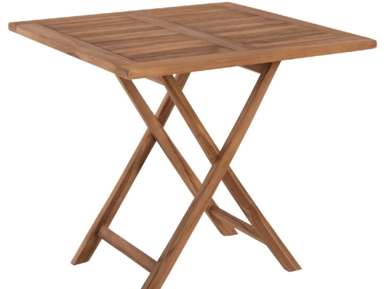 ΤΡΑΠΕΖΙ ΤΕΤΡΑΓΩΝΟ KENDALL ΠΤΥΣΣΟΜΕΝΟ HM9544 TEAK ΣΕ ΦΥΣΙΚΟ ΧΡΩΜΑ 80x80x75Yεκ.