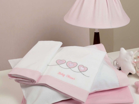 Σεντόνια Βρεφικά Σετ 3τμχ Des. 332 Sweet Hearts Baby Oliver Κούνιας 110x165cm 100% Βαμβάκι