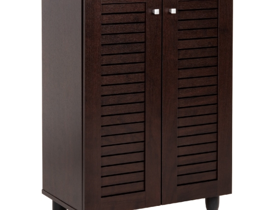 ΠΑΠΟΥΤΣΟΘΗΚΗ-ΝΤΟΥΛΑΠΑ PROLLY HM9608.01 ΜΕΛΑΜΙΝΗ WENGE-2ΠΟΡΤΕΣ-4ΡΑΦΙΑ 60x34x88Υεκ.