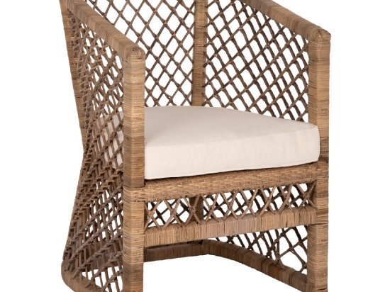 ΠΟΛΥΘΡΟΝΑ MPIKO HM5990 RATTAN ΦΥΣΙΚΟ-ΜΑΞΙΛΑΡΙ ΕΚΡΟΥ 64x68x87Υ εκ.