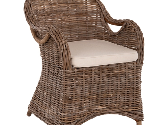 ΠΟΛΥΘΡΟΝΑ ΜΕ ΕΚΡΟΥ ΜΑΞΙΛΑΡΙ KEYLA HM9536 ΚΑΦΕ RATTAN 63x65x87Υεκ.