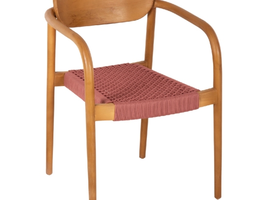 ΠΟΛΥΘΡΟΝΑ OSLO HM9636.06 ΞΥΛΟ TEAK ΦΥΣΙΚΟ & ΡΟΖ ΣΧΟΙΝΙ 55x54x80Yεκ.