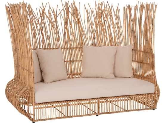 ΚΑΝΑΠΕΣ ΕΞ. ΧΩΡΟΥ ZEPHYR HM5988 ΚΑΛΑΜΙΑ RATTAN ΦΥΣΙΚΟ-ΜΠΕΖ ΜΑΞΙΛΑΡΙΑ 200x120x142Yεκ.