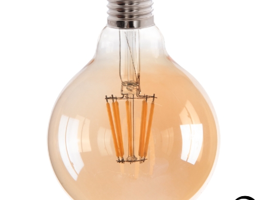 ΛΑΜΠΤΗΡΑΣ GLOBO LED FILAMENT 8W E27 2700K ΧΡΥΣΟ DIMMABLE HM4050.02