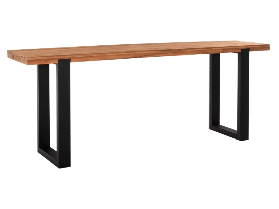 ΚΟΝΣΟΛΑ SHIRE HM9800 ΑΝΑΚΥΚΛΩΜΕΝΟ ΞΥΛΟ TEAK-ΜΑΥΡΕΣ ΜΕΤΑΛΛΙΚΕΣ ΒΑΣΕΙΣ 240x50x90Yεκ