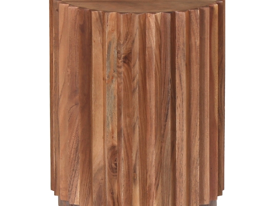 ΒΟΗΘΗΤΙΚΟ ΤΡΑΠΕΖΙ ΣΤΡΟΓΓΥΛΟ SEDGE HM9696 ΜΑΣΙΦ ΑΚΑΚΙΑ-ΦΥΣΙΚΟ ΧΡΩΜΑ Φ40x50Υεκ.