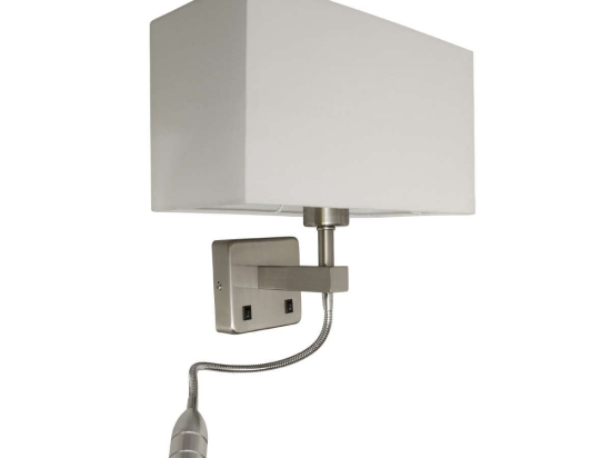 Φωτιστικό Τοίχου-Απλίκα White 30x15x17cm VK/04034/MC/W VKLed Αλουμίνιο, Ύφασμα