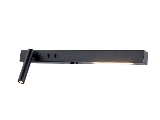 Φωτιστικό Τοίχου-Απλίκα Led Black 60cm VK/04230/B/W/60 VKLed Αλουμίνιο