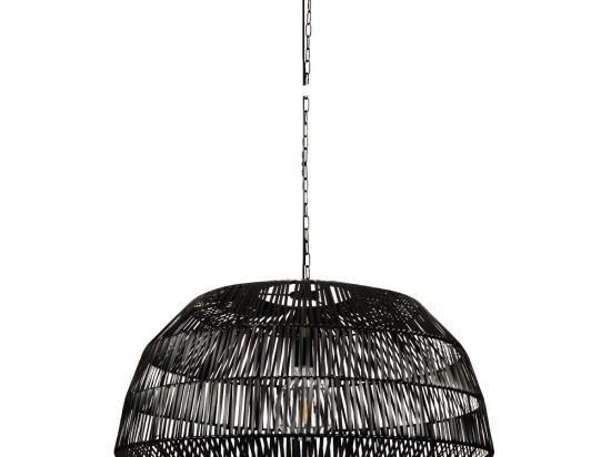 Φωτιστικό Οροφής Rattan 73X38 Black VK/03148/PE/73 VKLed Rattan, Μέταλλο