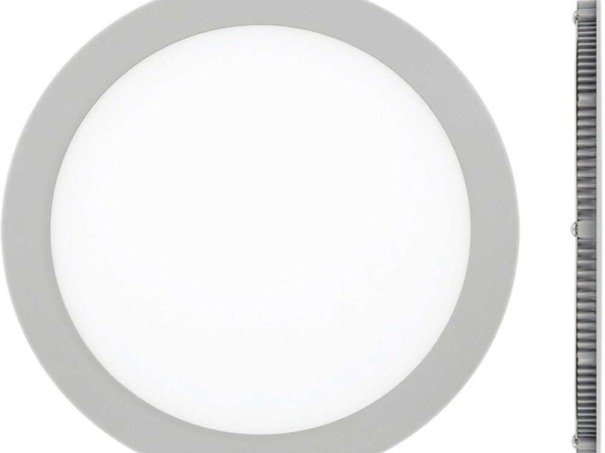 Panel Led Χωνευτό VK/04050/G/W Φ22,5x1,5cm Led 1440Lm 18W 3000K Grey VKLed Στρόγγυλο