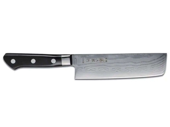 Μαχαίρι Nakiri Pro DP Damascus F-660 16,5cm Από Δαμασκηνό Ατσάλι Silver-Black Tojiro Stainless Steel