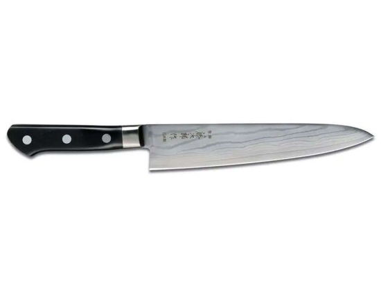 Μαχαίρι Chef Pro DP Damascus F-655 21cm Από Δαμασκηνό Ατσάλι Silver-Black Tojiro Ανοξείδωτο Ατσάλι