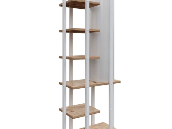 Φωτιστικό Δαπέδου Με Ραφάκια Moda Dor 390FLH2152 45x25x135cm E27 60W Natural-White Opviq