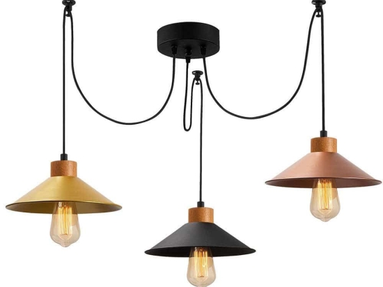 Φωτιστικό Οροφής Manavgat 114x24x100cm 3xE27 40W Multi-Black Opviq