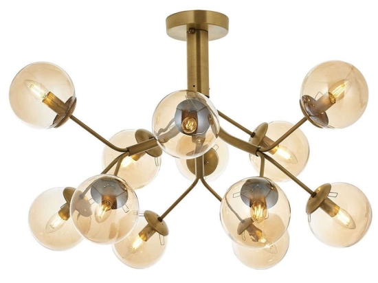 Φωτιστικό Οροφής - Πλαφονιέρα 301AUR1181 Φ80x60cm 12xE14 40W Gold Opviq