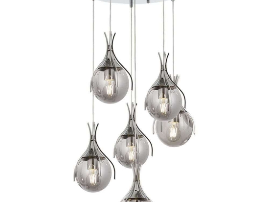 Φωτιστικό Οροφής 683AVN1226 Φ50x100cm 6xE27 6W Chrome Opviq