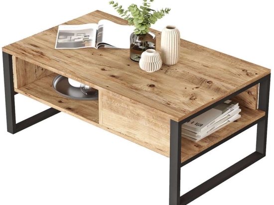 Τραπέζι Σαλονιού 956LCS1235 100x59,7x44,4cm Oak-Black