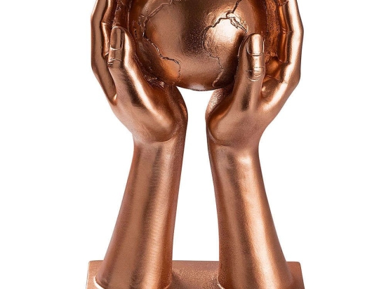 Διακοσμητικό Επιτραπέζιο Global 565TNL1175 18x9x30cm Bronze Aberto Design Πολυέστερ
