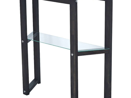 Κονσόλα Via 552NOS1910 85x31x85cm Anthracite Ξύλο,Γυαλί