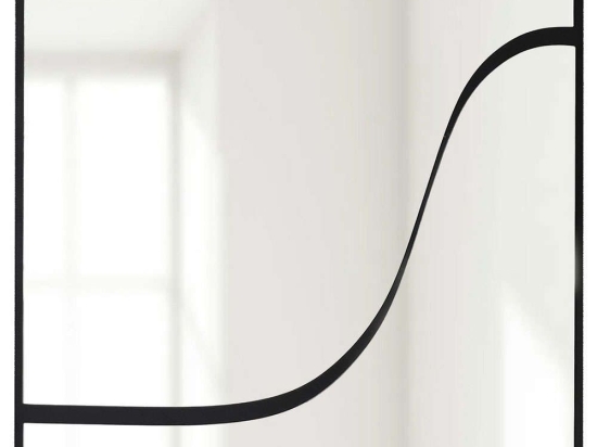 Καθρέπτης Τοίχου Abstract 552NOS2462 70x70cm Black Aberto Design Μοριοσανίδα, Μελαμίνη
