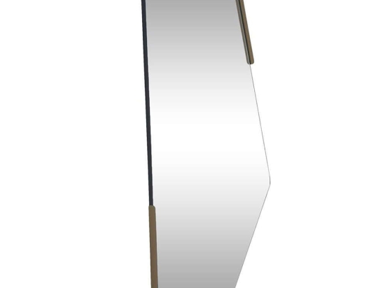 Καθρέπτης Τοίχου Irregular 552NOS2356 60x120cm Black-Gold Aberto Design Mdf,Μέταλλο
