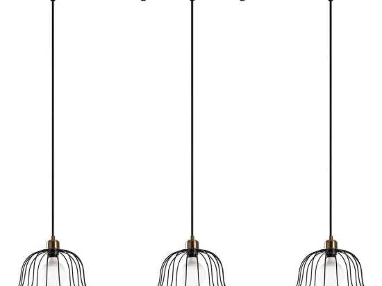 Φωτιστικό Οροφής - Ράγα Boey 942FLG1182 144x35x121cm 3xE27 40W Black-Gold Opviq