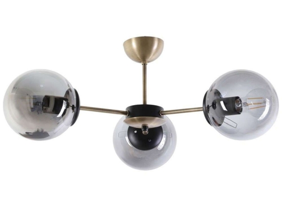 Φωτιστικό Οροφής - Πλαφονιέρα Venus 846STL2935 Φ55x25cm 3xE27 60W Black-Gold Opviq