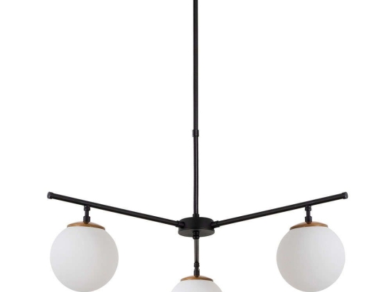 Φωτιστικό Οροφής Atmaca 942FLG1106 70x70x43/87cm 3xE14 15W Black Opviq