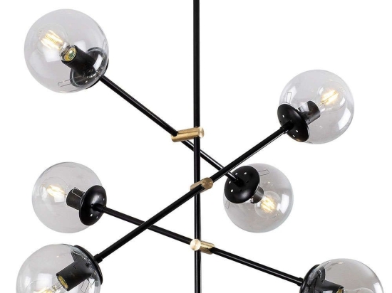 Φωτιστικό Οροφής Marti 521SHN3423 Φ82x76cm 6xE27 40W Black-Gold Opviq