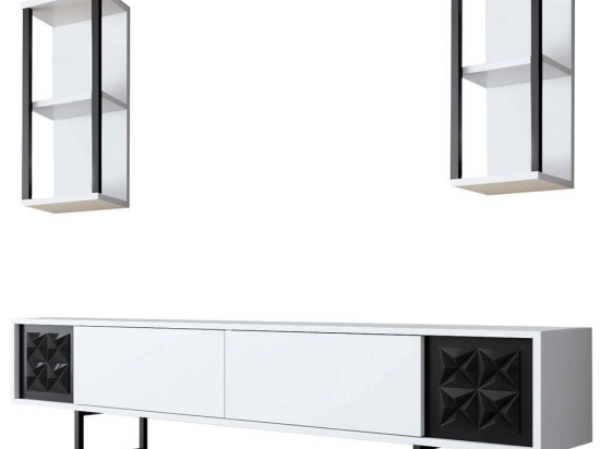 Σύνθεση Τηλεόρασης Black Line 618BLY1140 180x30x48cm White-Black