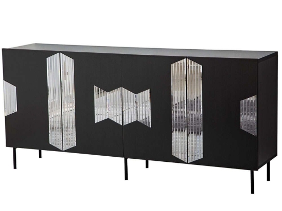 Μπουφές Vienna 552NOS1812 180x40x80cm Black-Fume Μοριοσανίδα, Μελαμίνη